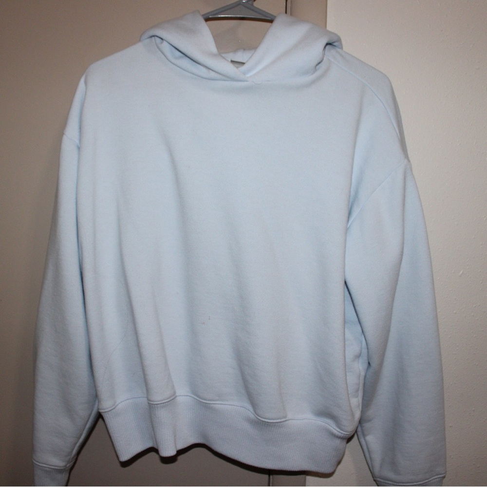 Light blue hooded sweatshirt